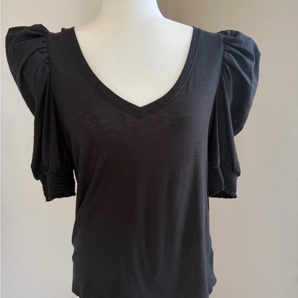 Nation LTD | Black Puff Sleeve Top | size m